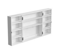 HOMCOM Botiquín con cerradura, 2 puertas, colgante, armario para medicamentos con 11 compartimentos y 2 llaves, 53 x 20 x 53 cm, Blanco Aosom España