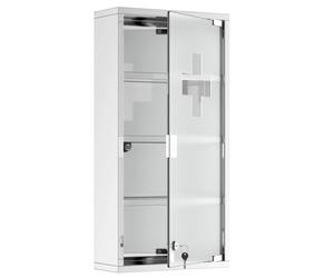 HOMCOM Botiquin Medicina 60x30x12cm Botiquin Acero Inoxidable Gabinete de Auxilios