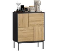 HOMCOM Buffet bajo 60x35x78cm Efecto Madera Negro