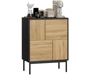 HOMCOM Buffet bajo 60x35x78cm Efecto Madera Negro
