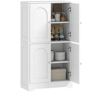 HOMCOM Buffet Cuisine, meuble Cuisine Rangement, meuble de Rangement, vaisselier Moderne Avec 4 Portes cintrées et 2 étagères réglables, pour Salle à Manger, Salon, 60 x 30 x 110 cm, Blanc