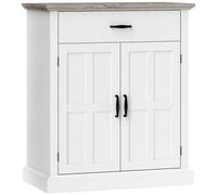 HOMCOM Buffet de salón estilo moderno con armario de 2 puertas, cajón y estante ajustable, 75,2x40x91,5 cm, blanco