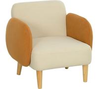 Homcom Butaca de salón 72x76x74 cm beige y ocre