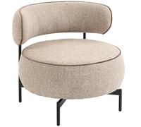 HOMCOM Butaca de Salón con Asiento Giratorio, Sillón de Salón, Tapizado en Lino, con Asiento Amplio, Acolchado Grueso, Patas de Metal para Dormitorio, Lectura, Beige