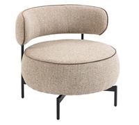 HOMCOM Butaca de Salón con Asiento Giratorio, Sillón de Salón, Tapizado en Lino, con Asiento Amplio, Acolchado Grueso, Patas de Metal para Dormitorio, Lectura, Beige