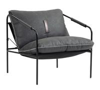 HOMCOM Butaca de Salón Moderna Sillón de Lectura Tapizado en Cuero Sintético Fundas de Cojines Extraíbles Gris Carbón Aosom España