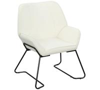 HOMCOM Butaca de Salón Moderna Sillón Lectura con Asiento Amplio de 46 cm y Acolchado Tapizado en Terciopelo Patas Metálicas Silla Tocador para Dormitorio Sala de Estar Salón Crema