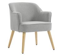 HOMCOM Butaca de Salón Moderna, Sillón Lectura Tapizado en Lino con Patas de Madera, Reposabrazos Acolchado Grueso y Almohadillas Ajustables para Dormitorio, Oficina, Estudio, Carga 120 kg, Gris Claro