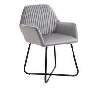 HOMCOM Butaca de Salón Sillón de Salón Tapizado en Terciopelo con Asiento Acolchado Base Metálica Cruzada Sillón Lectura para Sala de Estar Dormitorio Gris