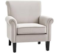 HOMCOM Butaca de Salón Tapizada en Tela Sillón Relax con Reposabrazos Asiento Extraíble para Dormitorio 79x78x87 cm Gris Aosom España