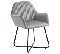 Homcom Butaca De Salón Tapizada En Terciopelo Con Asiento Acolchado Gris