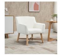 Homcom butaca de salón tapizada en terciopelo, sillón de salón moderno acolchado, patas de madera, reposabrazos, base cruzada, sillón relax para dormitorio, oficina, estudio, 67x65x74 cm, crema