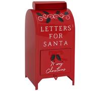 HOMCOM Buzón de Navidad Independiente, Cartas a Papá Noel, Rojo | Buzón de pared, decoración navideña de interior