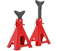 HOMCOM Caballete de gato 6 toneladas de capacidad de carga 2 piezas Caballete de apoyo incl. 2 pasadores de seguridad 13 peldaños Altura regulable de 375 mm a 592 mm Caballetes de gato Caballete de