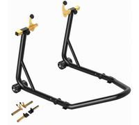 HOMCOM Caballete de Moto Soporte Trasera Universal 544 kg Horquillas U/L | Caballete Elevador de Acero Robusto, Horquillas Ajustables, Ruedas, Almohadillas Antideslizantes, para Reparación