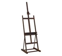Homcom caballete de pintura, 230 cm, caballete de madera con altura y ángulo ajustables, almacenamiento, para adultos, artistas, pintor, estudiantes, marrón 50.5 cm