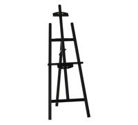 Homcom caballete de pintura de madera caballete de dibujo con ángulo ajustable de 75° soporte trípode y pincel para lienzos 51,5x71,5x134,5 cm negro 134.5 cm
