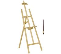 HOMCOM Caballete de Pintura de Madera Trípode 51,5x71,5x134,5 cm Natural