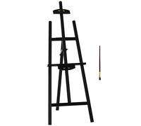 HOMCOM Caballete de Pintura de Madera Trípode 51,5x71,5x134,5 cm Negro