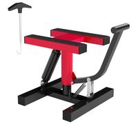 HOMCOM Caballete Elevador de Moto en Acero Capacidad 150kg Altura Ajustable y Plataforma Antideslizante Rojo Aosom España