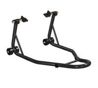 HOMCOM Caballete Moto Soporte Trasera Universal de Acero con Horquillas en U y L para Rueda 10" 17" 18" Carga 200 kg Negro