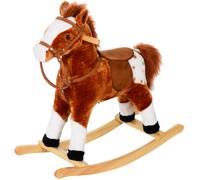 Homcom Caballito balancín 74x28x65cm marrón