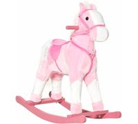 Homcom Caballito balancín 74x28x65cm rosa