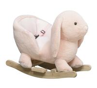 HOMCOM Caballito Balancín Infantil Forma de Conejo 60x33x50cm Rosa