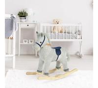 HOMCOM Caballito Balancín Infantil para Niños +3 Años con Sonido 73x35x64cm Gris