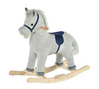 HOMCOM Caballito Balancín Infantil para Niños +3 Años con Sonido 73x35x64cm Gris