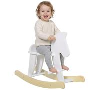 HOMCOM Caballito Balancín para Bebés con Base de Madera 1-3 Años Blanco