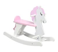 HOMCOM Caballito Balancín para Niños 1-3 Años 68x27x46,5 cm Blanco Rosa