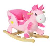 Homcom - Caballito balancín Unicornio Rosa