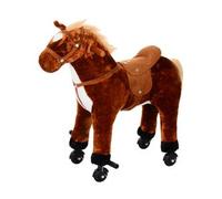Homcom - Caballito juguete con ruedas Marrón