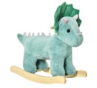 HOMCOM Caballo Balancín para Niños de +3 Años de Dinosaurio con Sonidos Realistas Carga 45 kg 64x30x54 cm Verde Oscuro Aosom España
