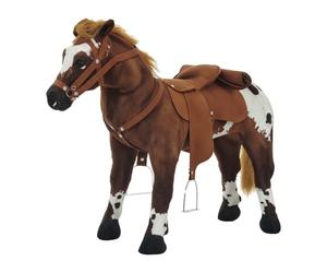 HOMCOM Caballo de Juguete Niños + 2 Años con Sonidos 85x28x60 cm Marrón