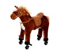 HOMCOM Caballo de Juguete para Niños de +2 Años Sonidos 65x28x75 cm Marrón