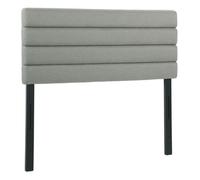 Homcom cabecero de cama 140 cm, altura ajustable 3 niveles 106/116/126 cm, cabezal de cama tapizado en lino, acolchado linea, con patas de acero, montado a la pared, cabecero para dormitorio, gris