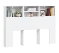 HOMCOM Cabecero de Cama 140 cm con Almacenaje Cabezal de Cama Blanco