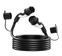 HOMCOM Cable de Carga Tipo 2 para EV 11 kW 16 A Modo 3 Trifásico 5 m Cable de Extensión para Coches Eléctricos e Híbridos Enchufables Aosom España