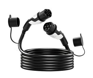 HOMCOM Cable de Carga Tipo 2 para EV 11 kW 16 A Modo 3 Trifásico 5 m Cable de Extensión para Coches Eléctricos e Híbridos Enchufables Aosom España