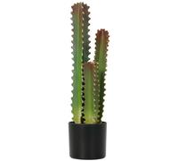 HOMCOM Cactus Artificial 66 cm Planta Artificial Decorativa con Maceta y 3 Hojas para Decoración del Interior Verde