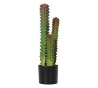 HOMCOM Cactus Artificial 66 cm, Planta Artificial Decorativa con Maceta y 3 Hojas, para Decoración del Interior, Hogar, Oficina, Salón, Verde