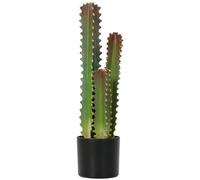 HOMCOM Cactus Artificial 66 cm, Planta Artificial Decorativa con Maceta y 3 Hojas, para Decoración del Interior, Hogar, Oficina, Salón, Verde