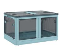 HOMCOM Caja de Almacenamiento Apilable con Tapa 69L 60x42x34 cm Azul