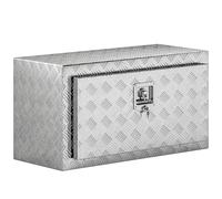 HOMCOM Caja de Herramientas Box Portaherramientas Aluminio 76x35.5x40.6cm Plateado