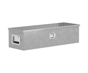 HOMCOM Caja de herramientas de aluminio con asas laterales, cerradura y llaves, caja de herramientas para camiones, caja de almacenamiento para remolques, 99 x 33 x 25,5 cm