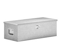 HOMCOM Caja de herramientas de aluminio con cerradura y 2 llaves, asa lateral, caja portaútiles resistente de 43 l, caja portaobjetos para camionetas, caravanas y remolques, 76,2 x 33 x 24,4 cm,