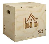 HOMCOM - Caja de Salto 3 en 1 para Musculación, Fitness y Crossfit - Plyobox de Entrenamiento 40,5/35,5/30,5 cm de Madera