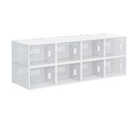 HOMCOM Organizador de Zapatos Modular Estantería con 8 Cubos Puertas Magnéticas para Dormitorio Pasillo 28x36x21 cm Transparente Aosom España